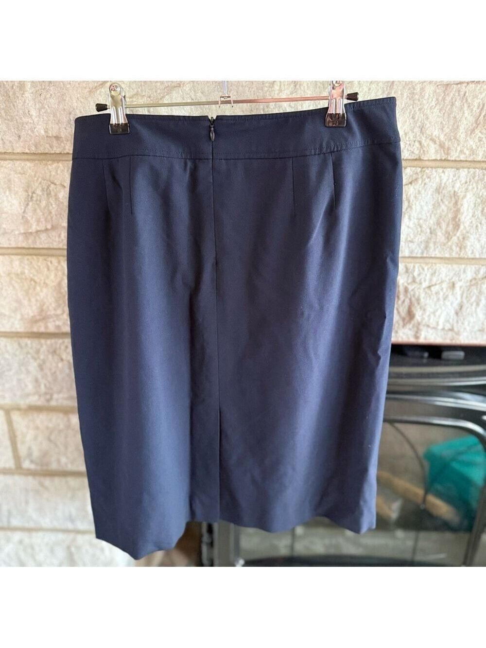 Talbots Navy Belted Pencil Skirt size 14 - Picture 5 of 8